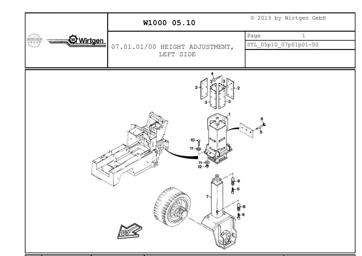 Catálogo de Peças WIRTGEN W 1000 — vista interna 2