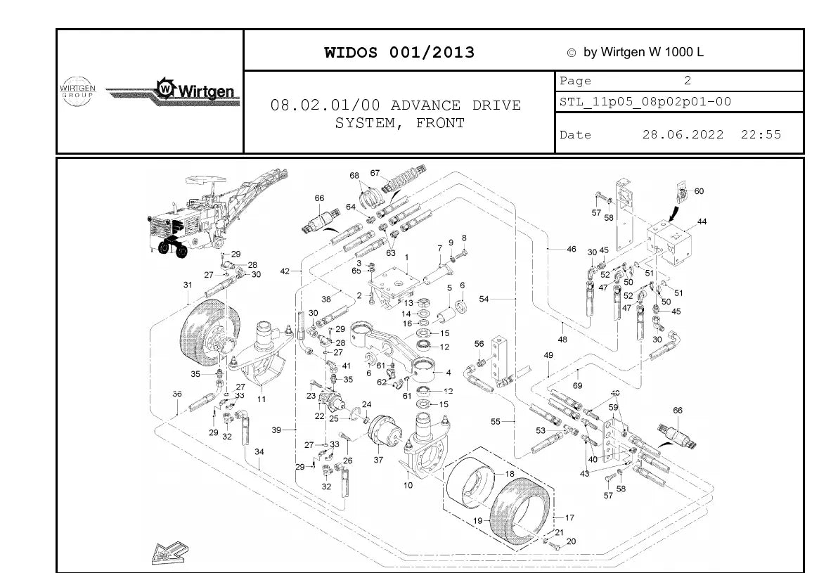Catálogo de Peças WIRTGEN W 1000 L — vista interna 1