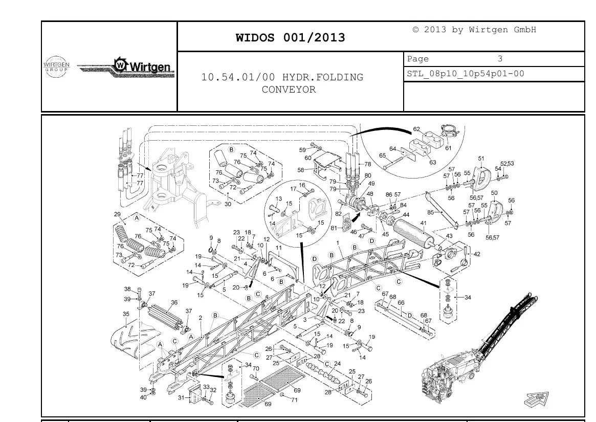 Catálogo de Peças WIRTGEN W 100 F / W 120 F / W 130 F — vista interna 1