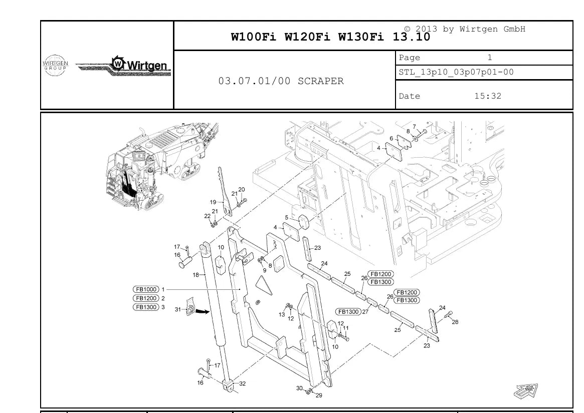 Catálogo de Peças WIRTGEN W100Fi / W120Fi / W130Fi — vista interna 1