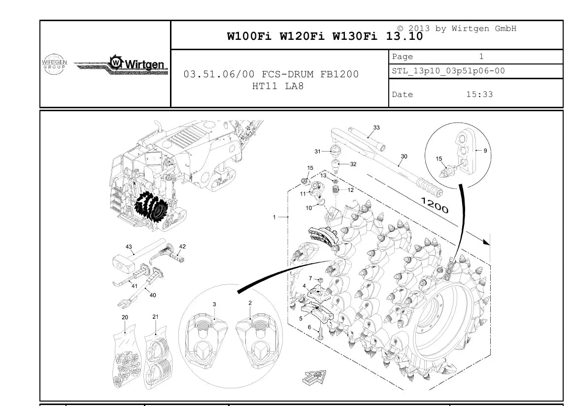 Catálogo de Peças WIRTGEN W100Fi / W120Fi / W130Fi — vista interna 2