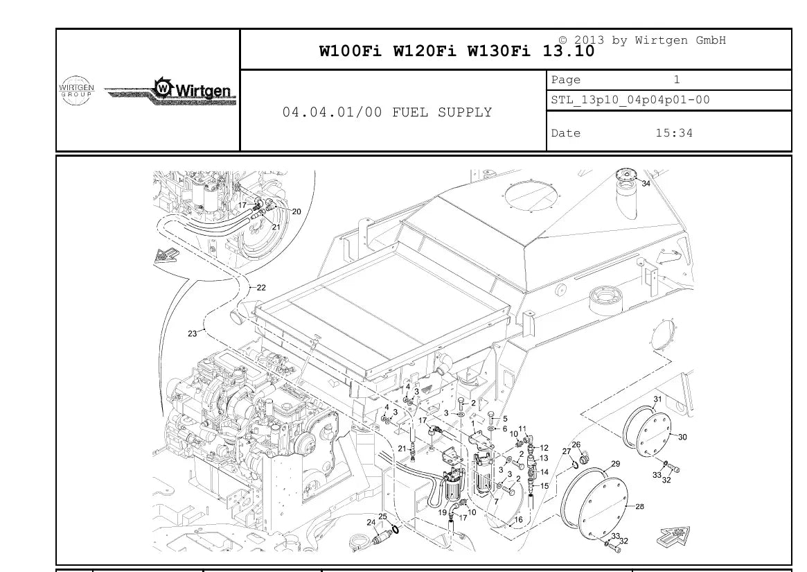 Catálogo de Peças WIRTGEN W100Fi / W120Fi / W130Fi — vista interna 3