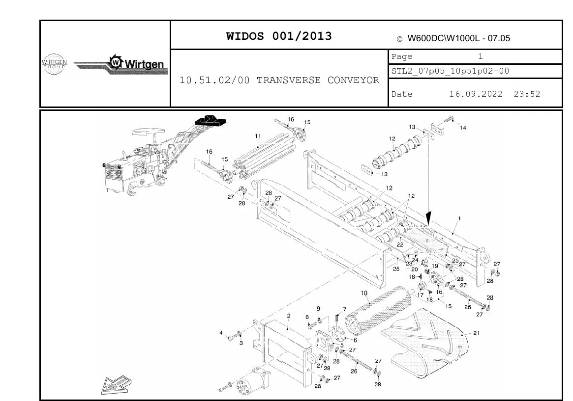 Catálogo de Peças WIRTGEN W600 DC / W1000L — vista interna 3