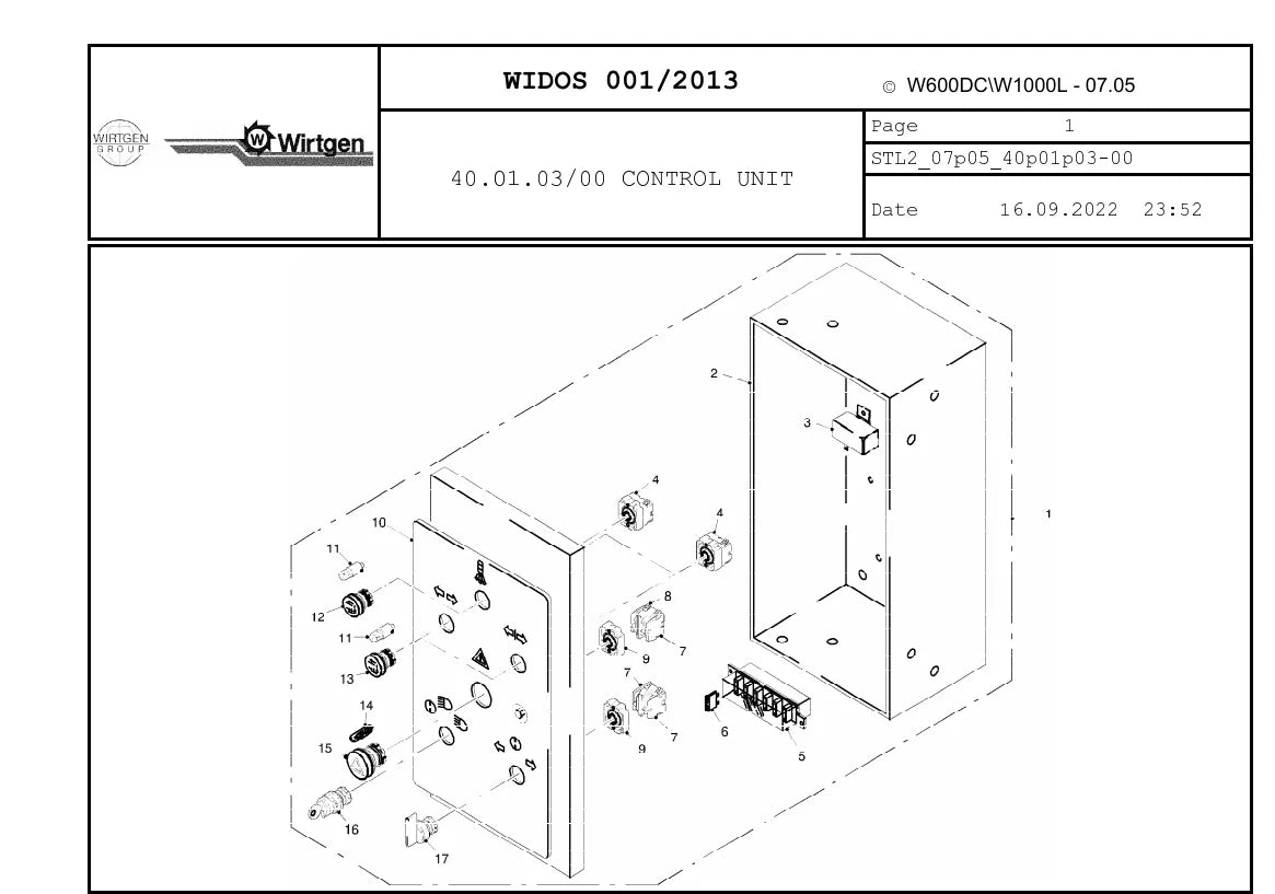 Catálogo de Peças WIRTGEN W600 DC / W1000L — vista interna 4
