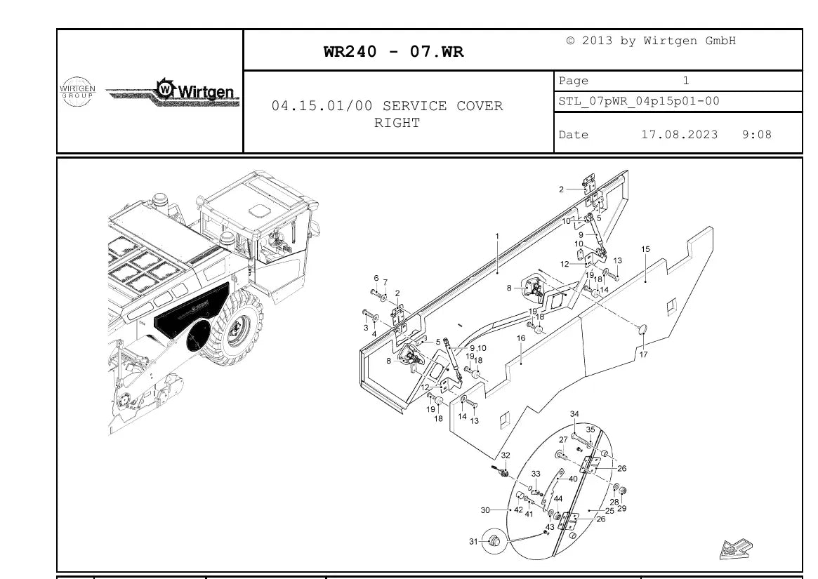 Catálogo de Peças WIRTGEN WR 240 — vista interna 3