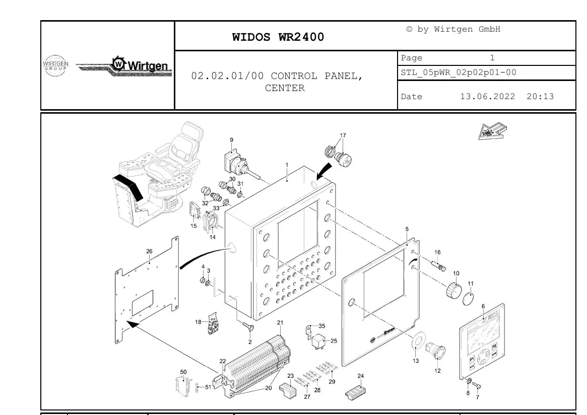 Catálogo de Peças WIRTGEN WR 2400 — vista interna 1