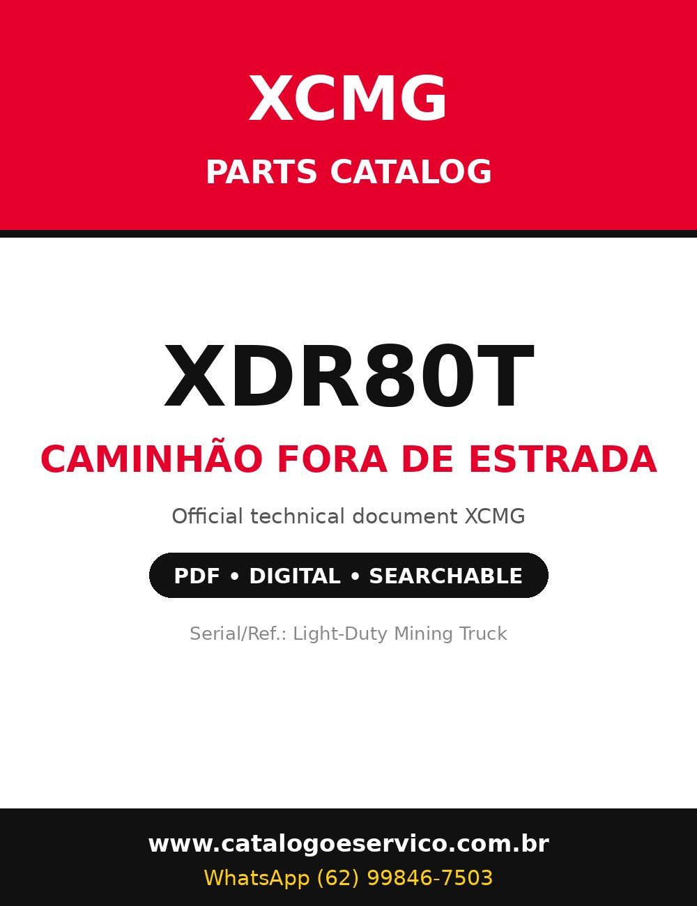 Catálogo de Peças XCMG - XDR80T - Caminhão Fora de Estrada (Inglês)