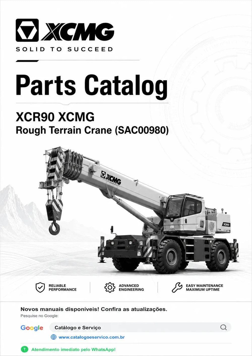 Catálogo de Peças XCR90 XCMG Guindaste Rough Terrain (SAC00980)
