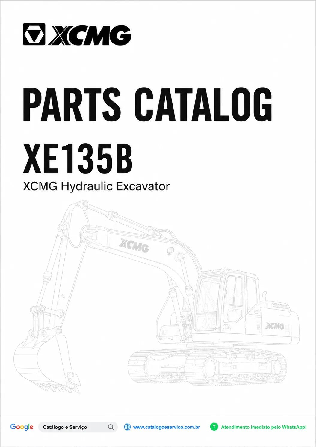 Catálogo de Peças XE135B XCMG Escavadeira Hidráulica