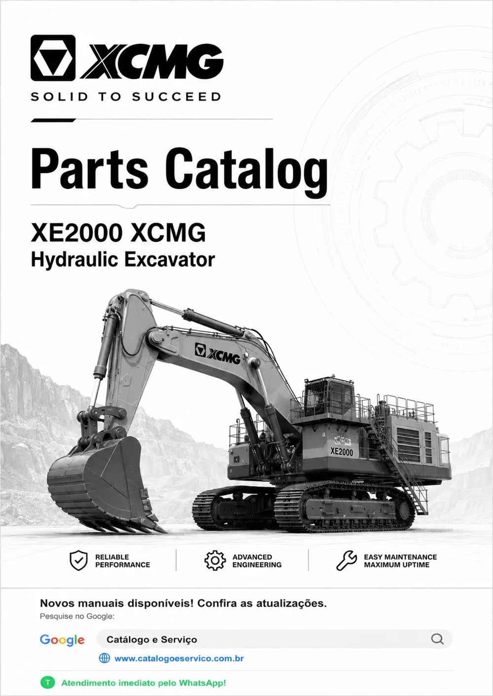 Catálogo de Peças XE600DK XCMG Escavadeira Hidráulica