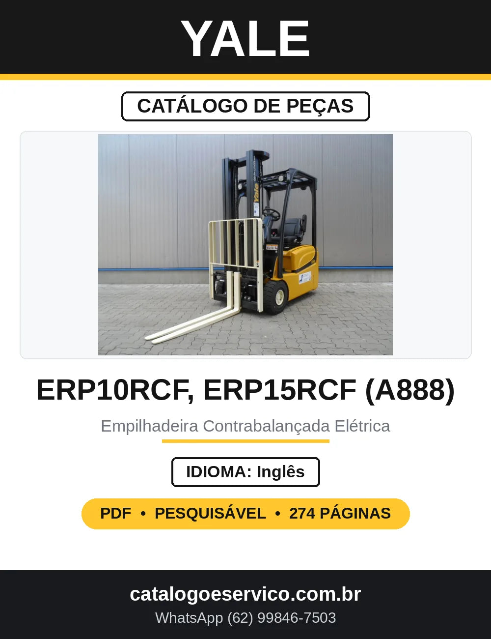 Catálogo de Peças Yale ERP10RCF ERP15RCF A888 — capa