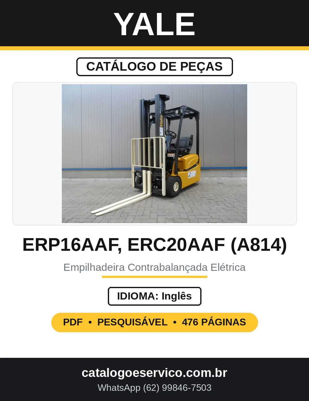 Catálogo de Peças Yale ERC20AAF ERP16AAF ERP20AAF A814 — capa