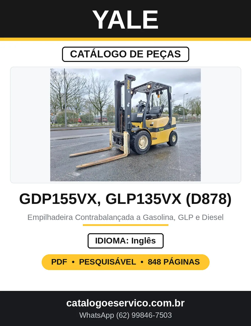Catálogo de Peças Yale GLP135VX GDP155VX D878 — capa