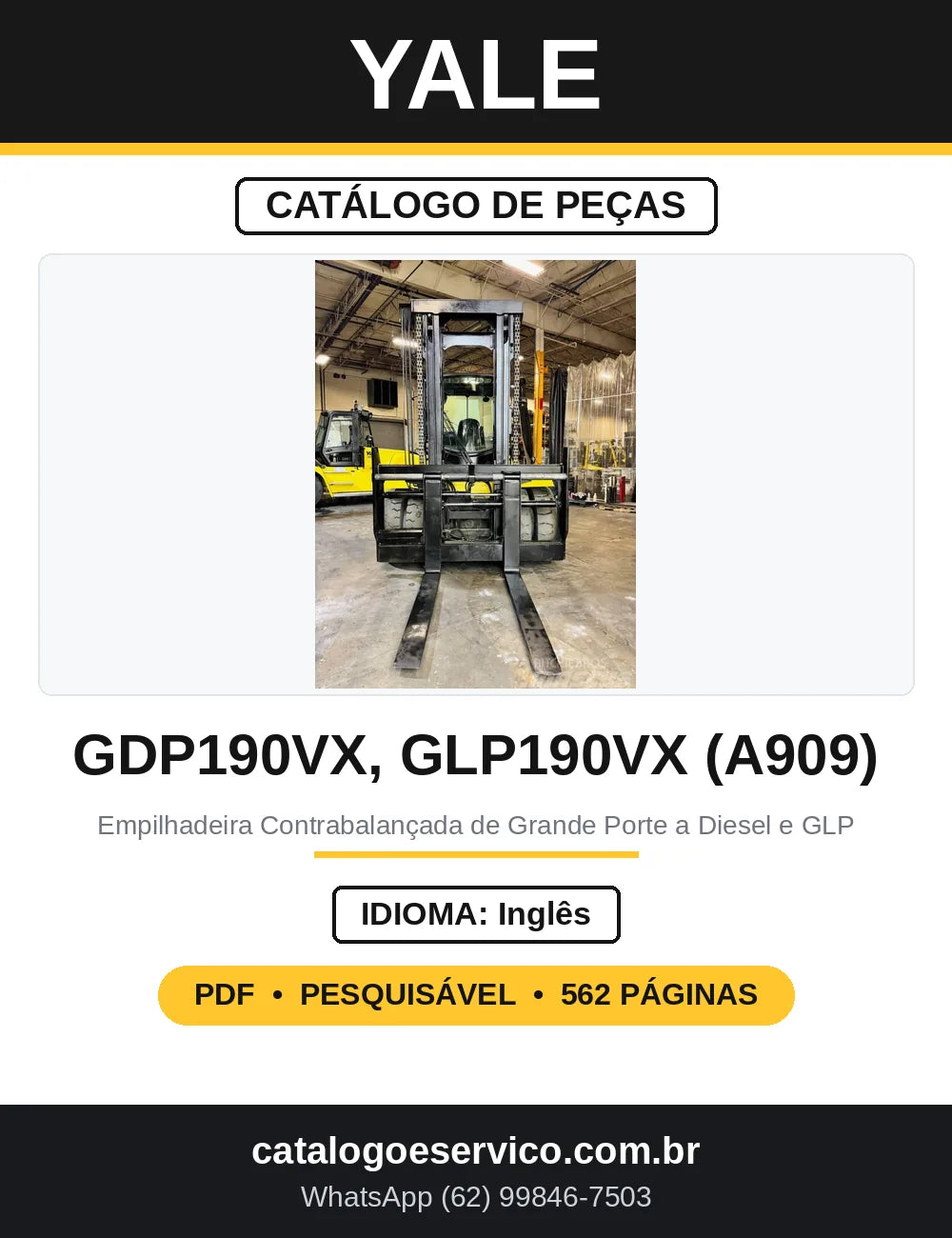 Catálogo de Peças Yale GDP190VX GLP190VX GDP170VX A909 — capa