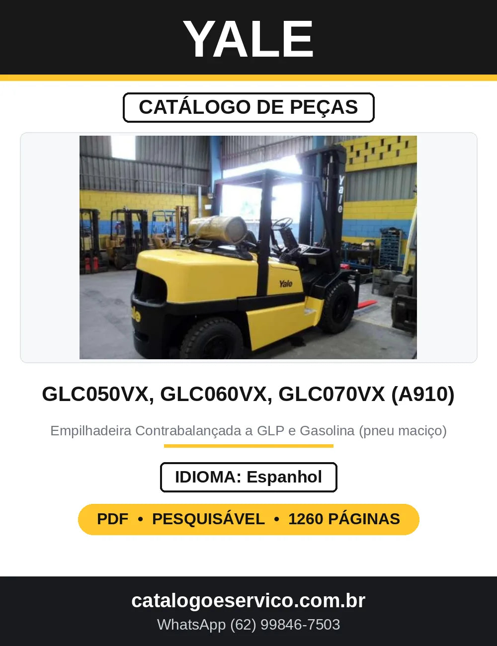 Catálogo de Peças Yale GC GLC 040VX a 070VX A910 — capa