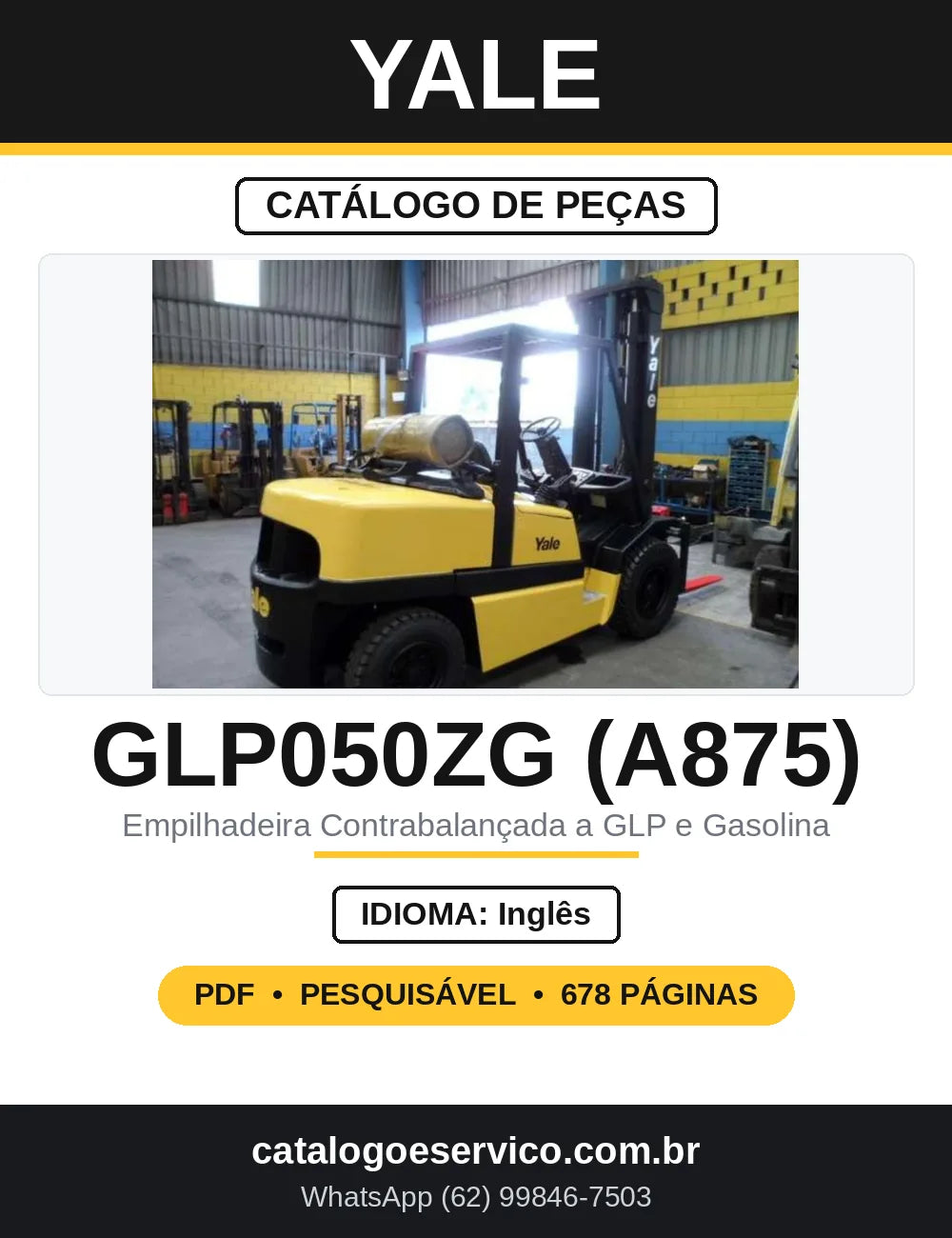 Catálogo de Peças Yale GLP050ZG GP060ZG A875 — capa