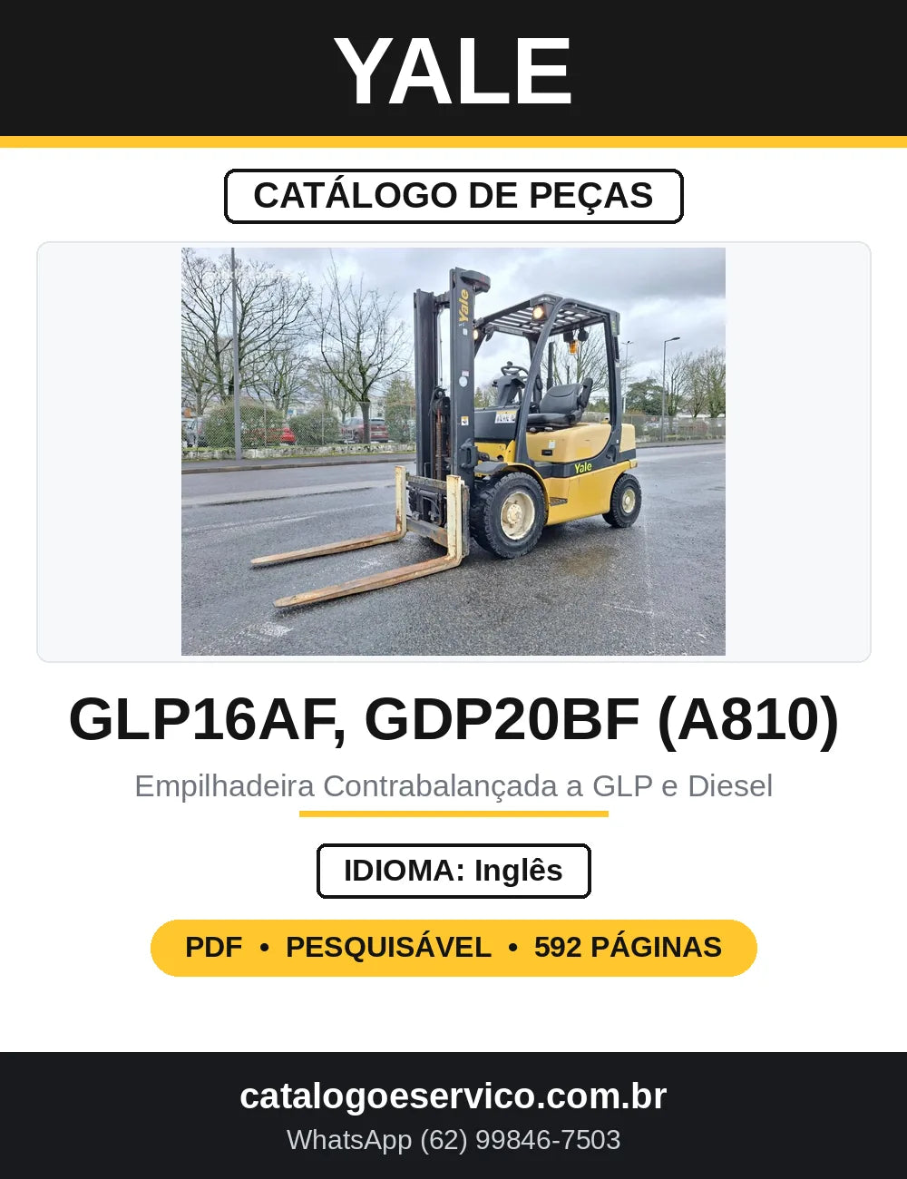 Catálogo de Peças Yale GLP16AF GLP18AF GDP20BF A810 — capa