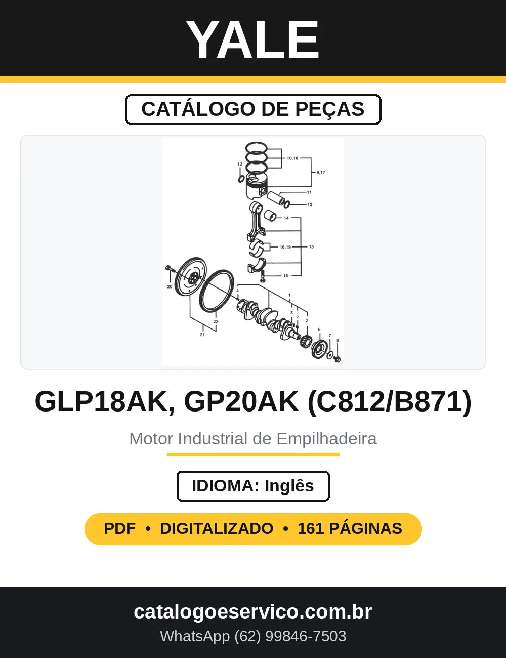 Catálogo de Peças Motor Yale 15-20AK 20-35TK C812 B871 — capa