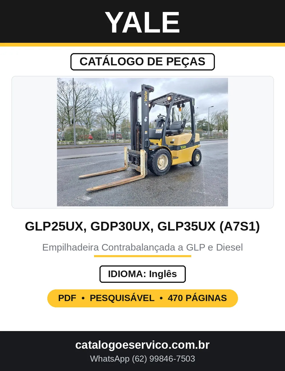 Catálogo de Peças Yale GLP25UX GDP30UX GLP35UX A7S1 — capa