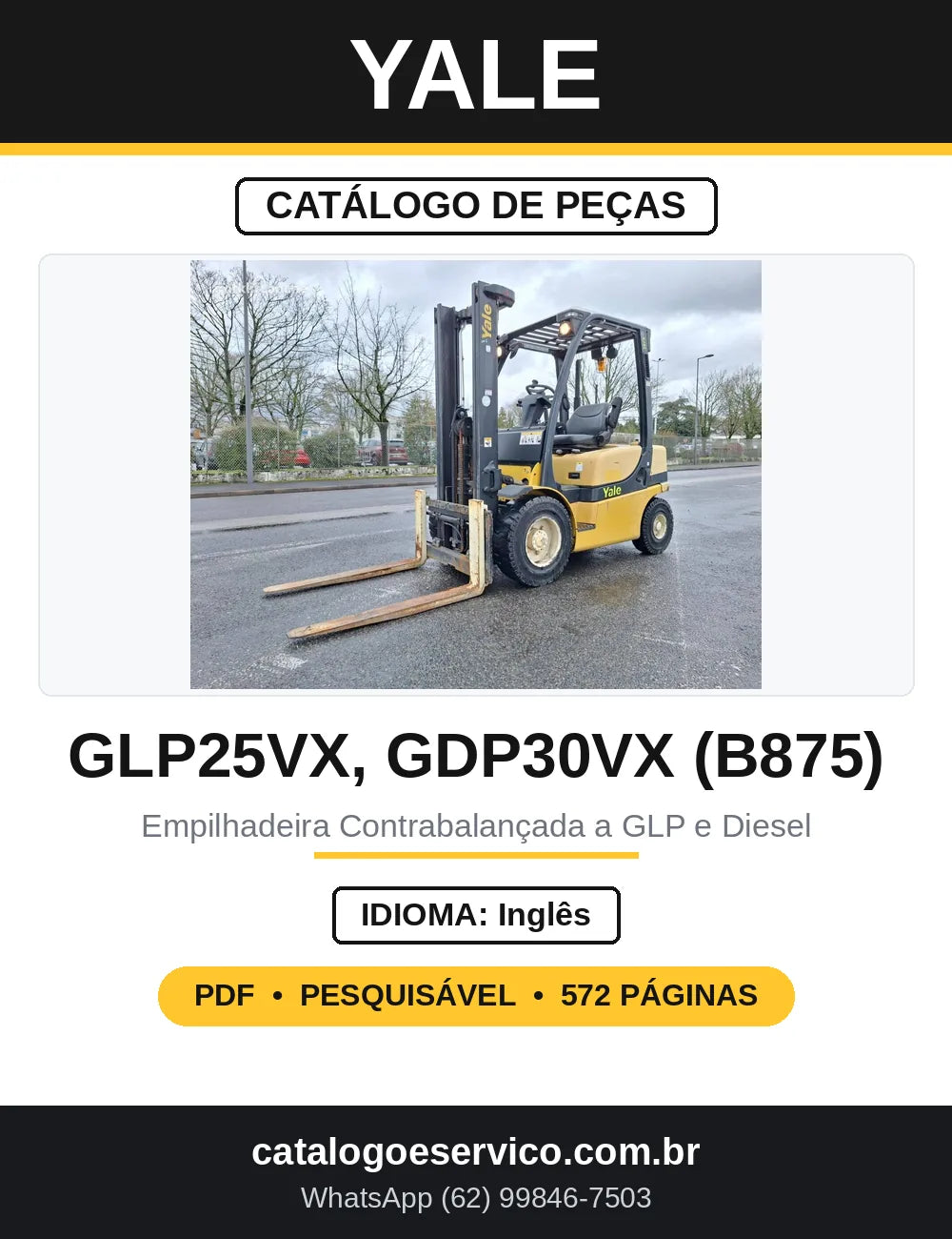 Catálogo de Peças Yale GLP25VX GDP30VX B875 — capa