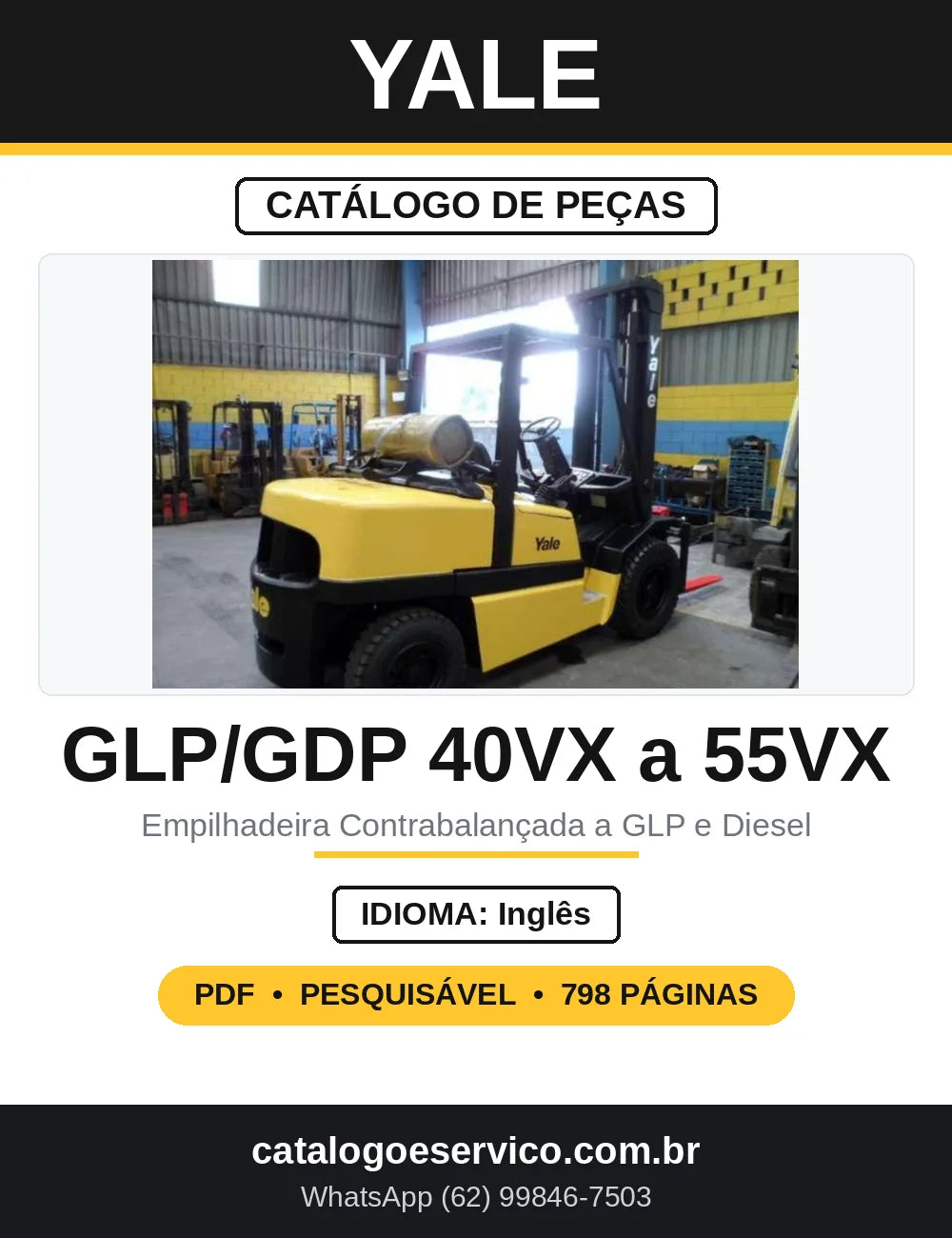 Catálogo de Peças Yale GLP40VX GDP50VX GDP55VX G813 — capa