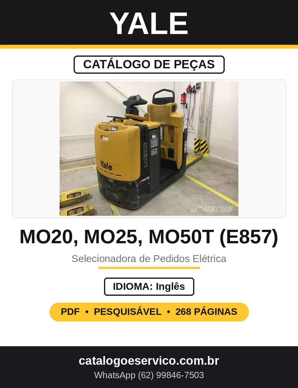 Catálogo de Peças Yale MO20 MO25 MO50T E857 — capa