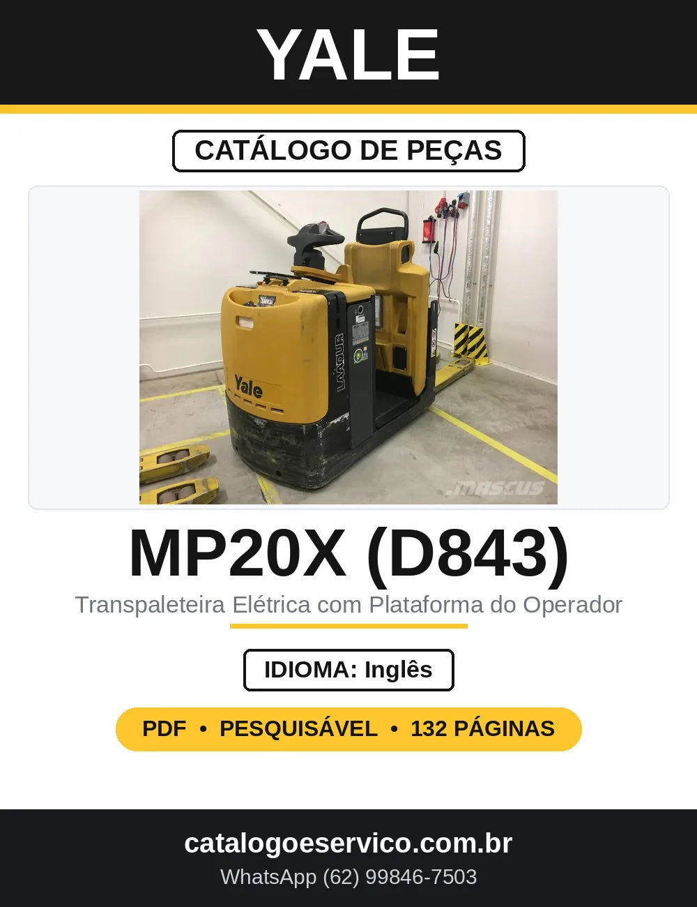 Catálogo de Peças Yale MP20X D843 Transpaleteira — capa