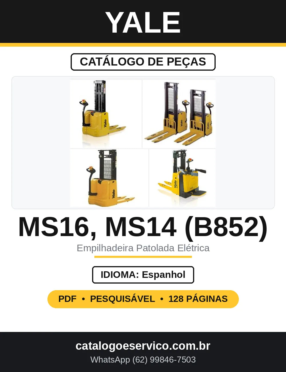 Catálogo de Peças Yale MS14 MS16 B852 — capa