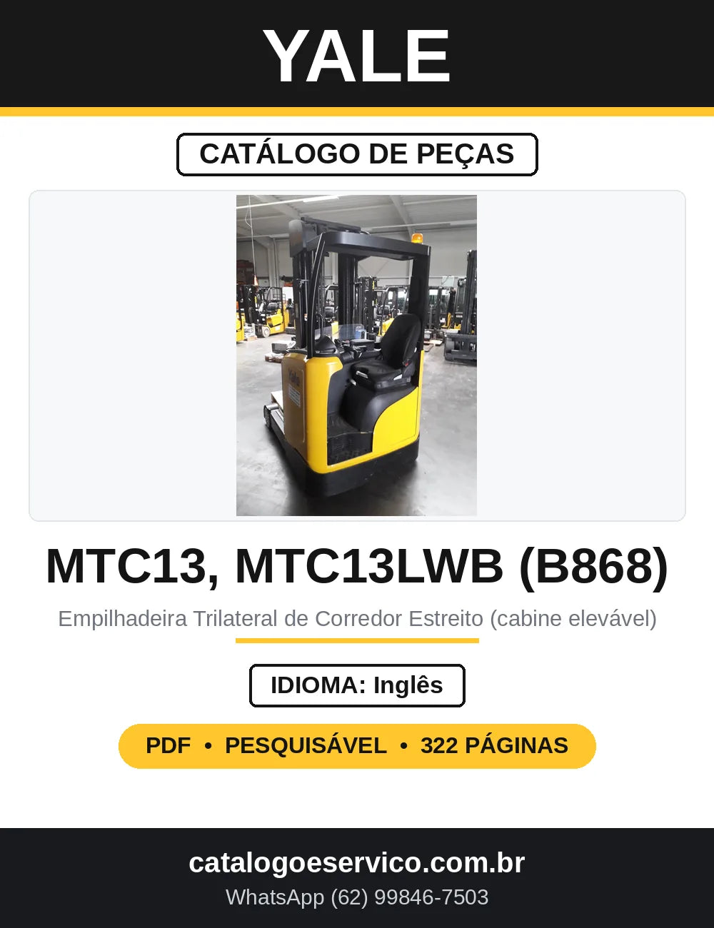Catálogo de Peças Yale MTC10 MTC13 MTC13LWB B868 — capa