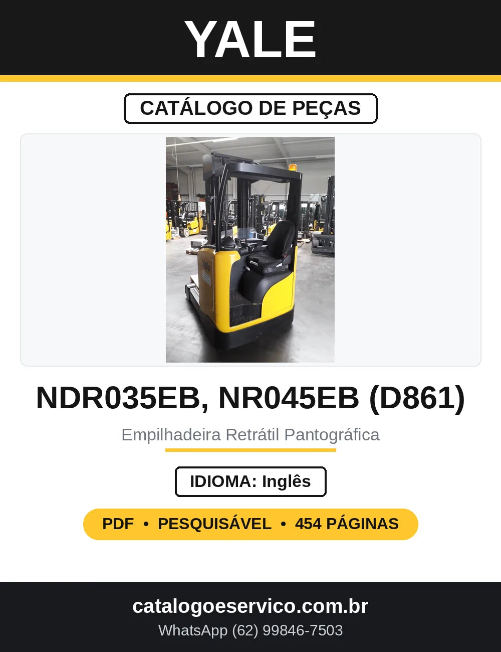 Catálogo de Peças Yale NDR035EB NR045EB D861 — capa