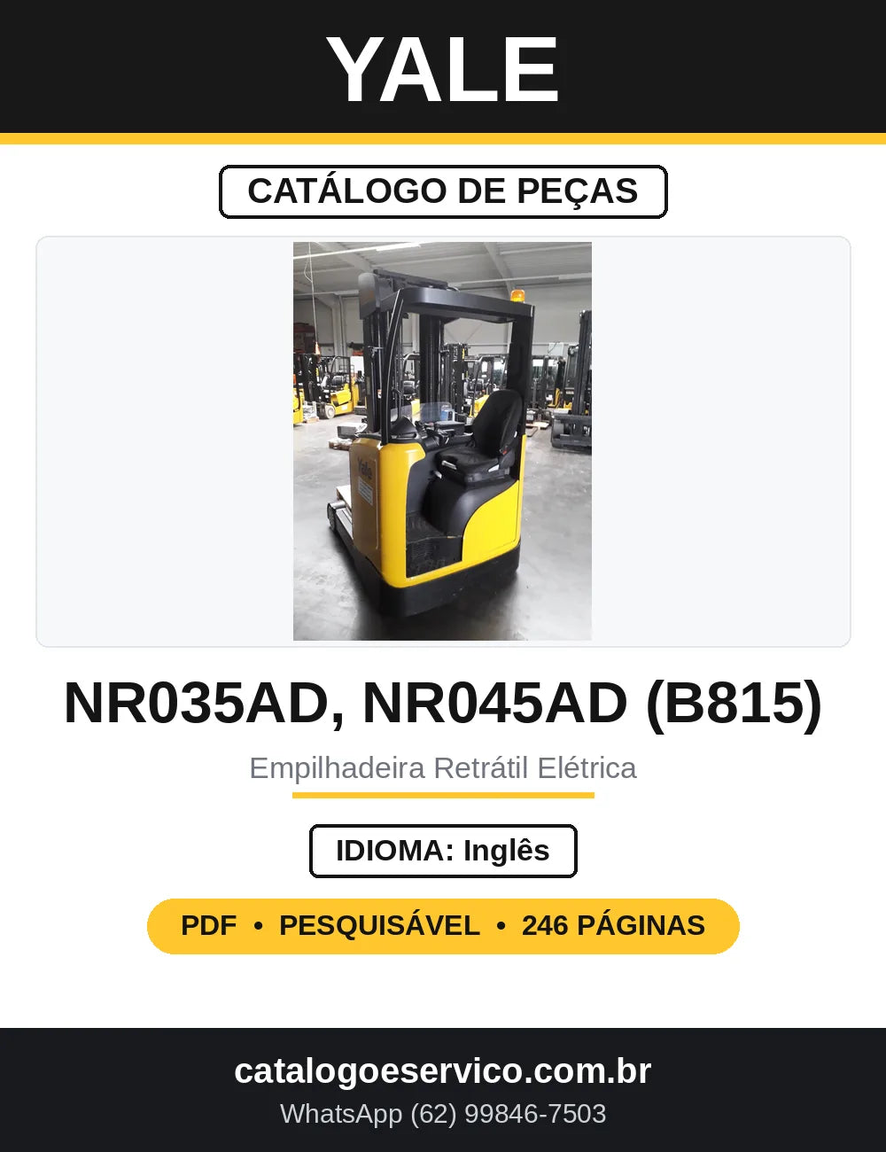 Catálogo de Peças Yale NR035AD NR045AD NS050AE B815 — capa