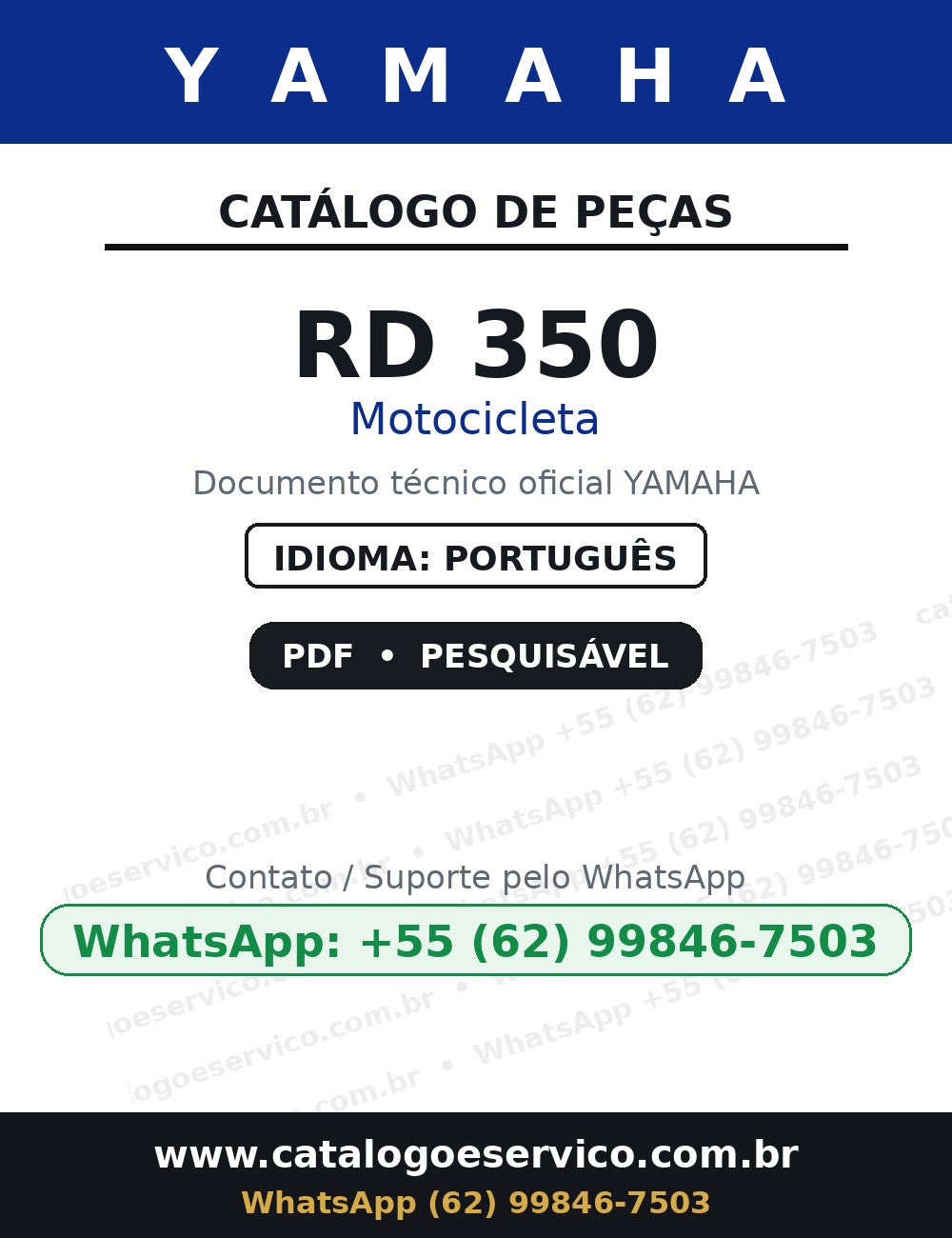 YAMAHA RD 350 — Catálogo de Peças