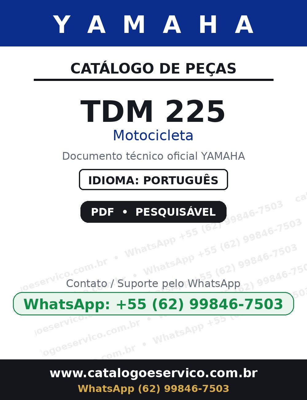 YAMAHA TDM 225 — Catálogo de Peças