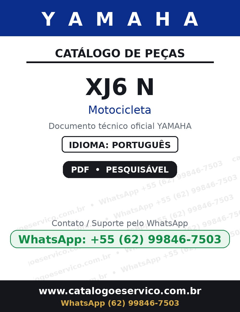 YAMAHA XJ6 N — Catálogo de Peças