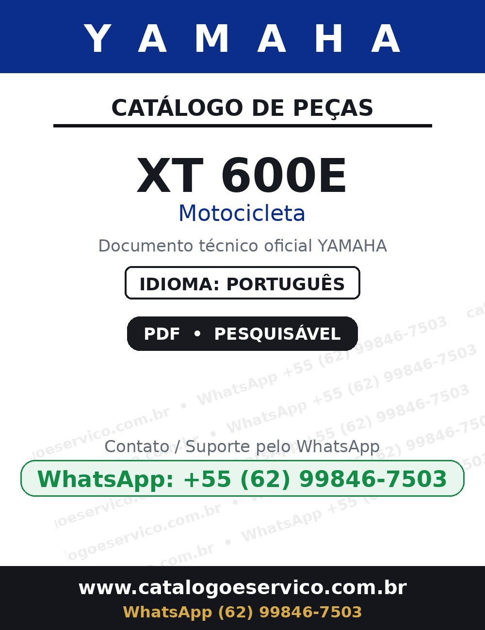 YAMAHA XT 600E — Catálogo de Peças