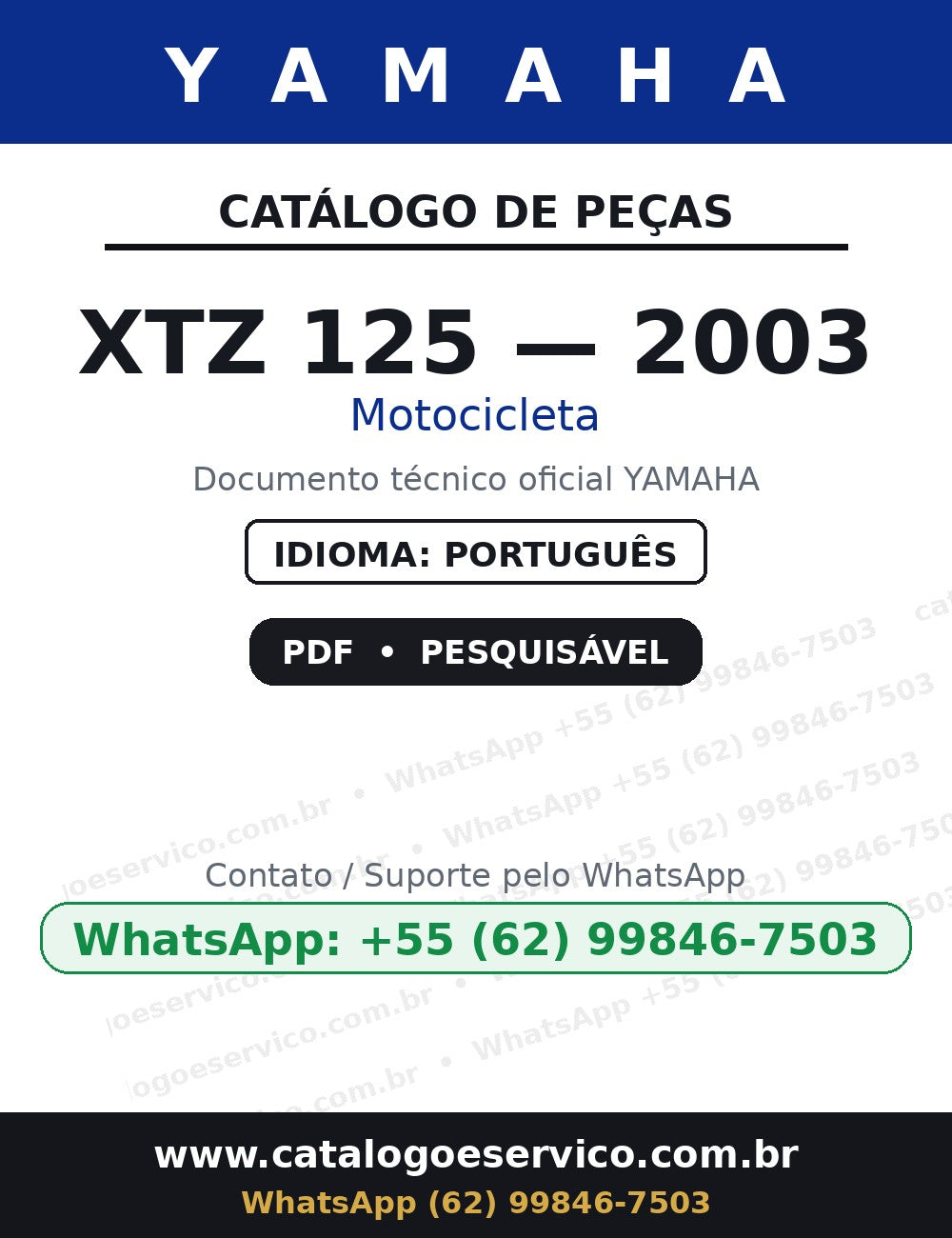 YAMAHA XTZ 125 — 2003 — Catálogo de Peças