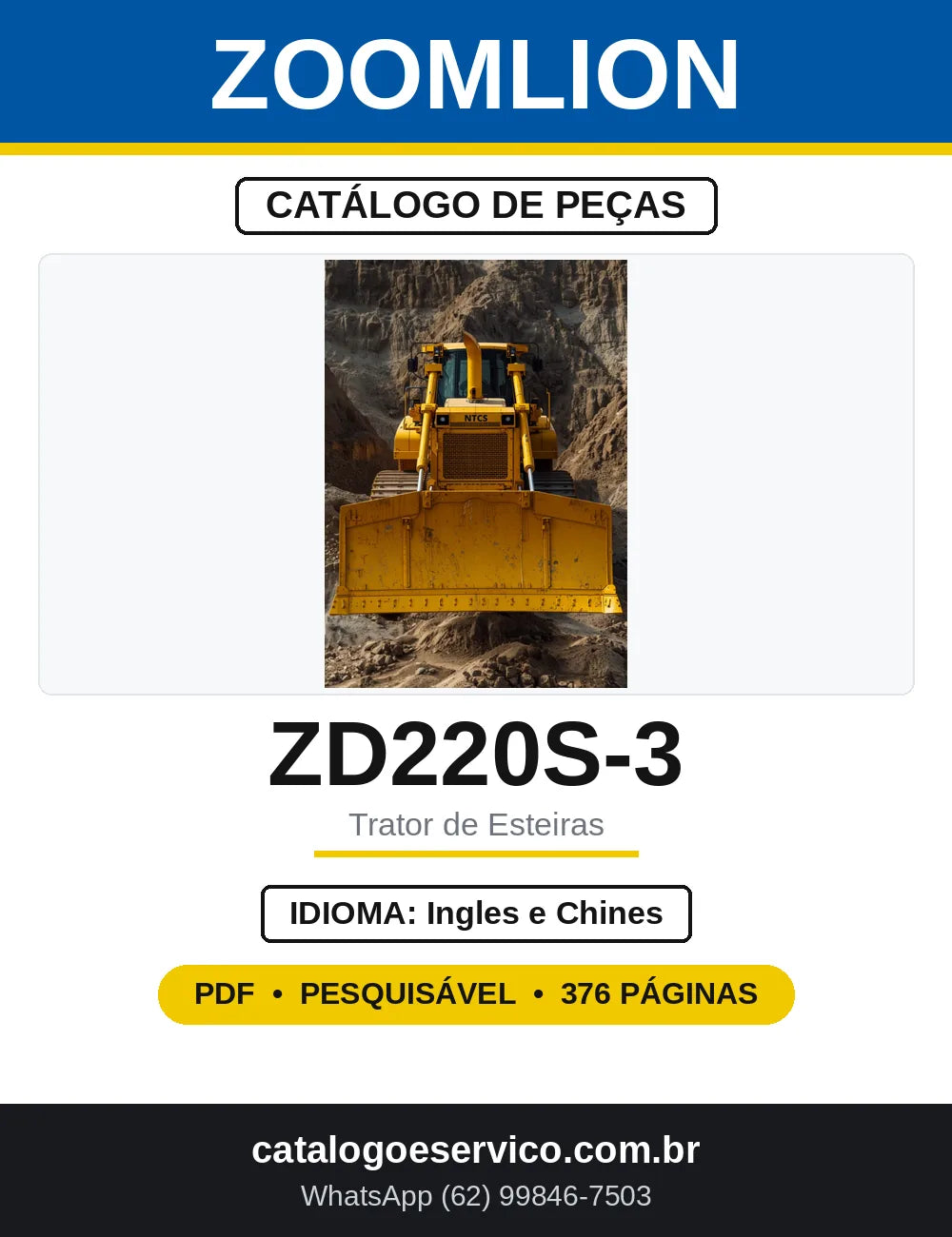 Catálogo de Peças Zoomlion ZD220S-3 Trator de Esteiras — capa