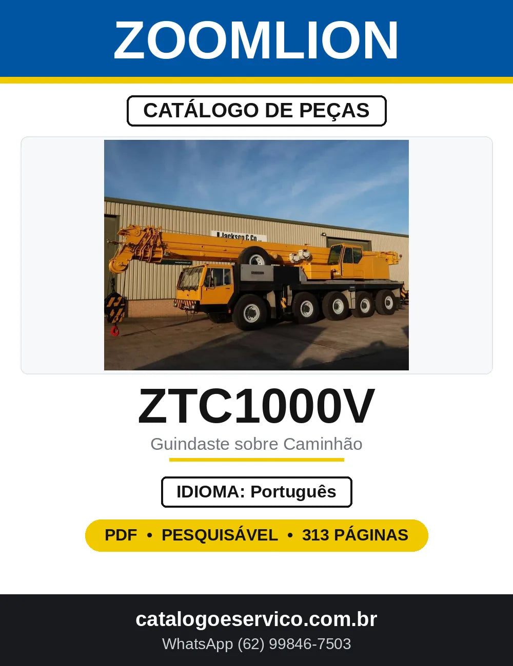 Catálogo de Peças Zoomlion ZTC1000V753 — capa