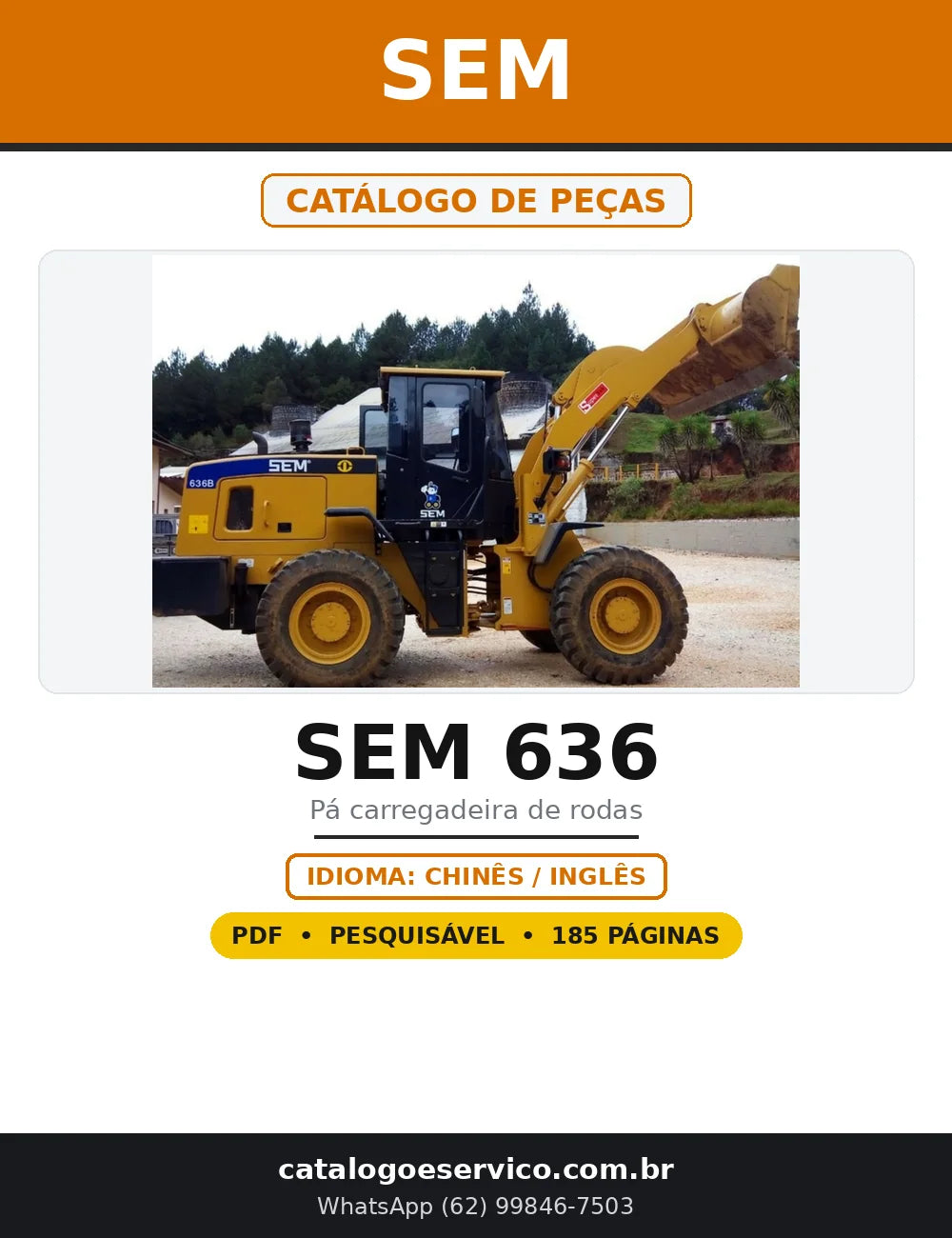 Capa do Catálogo de Peças SEM SEM 636 em PDF com 185 páginas