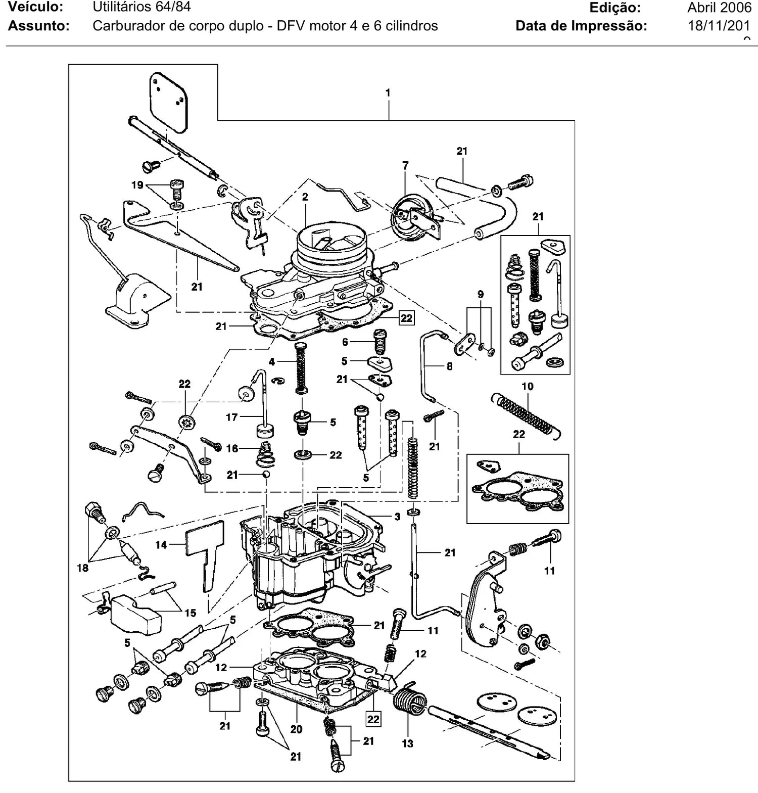 Catálogo de Peças Chevrolet A10, C10, C14, D10 e Veraneio (1964-1984) — vista explodida 2 (pág. 86 do PDF)