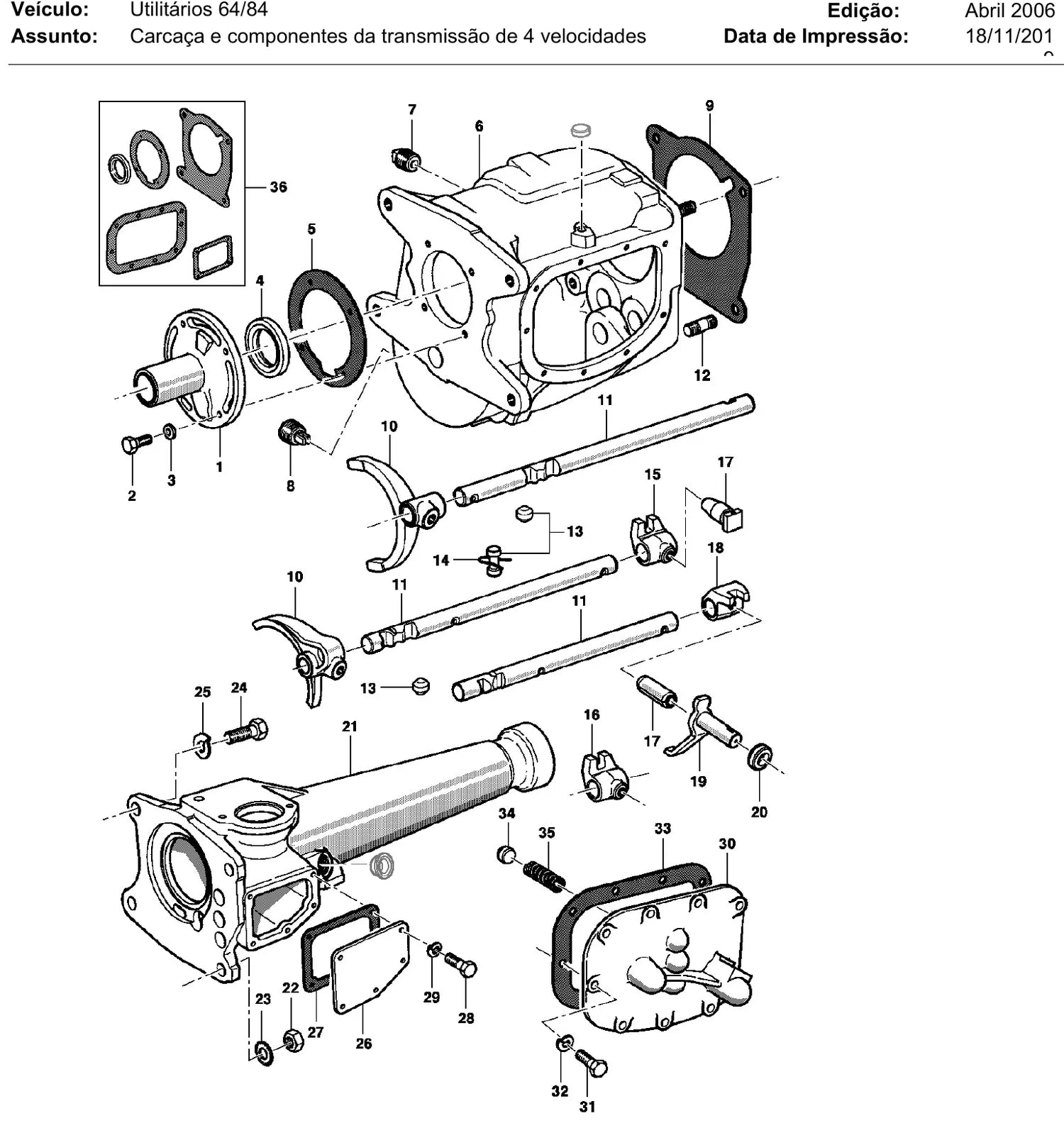 Catálogo de Peças Chevrolet A10, C10, C14, D10 e Veraneio (1964-1984) — vista explodida 3 (pág. 115 do PDF)