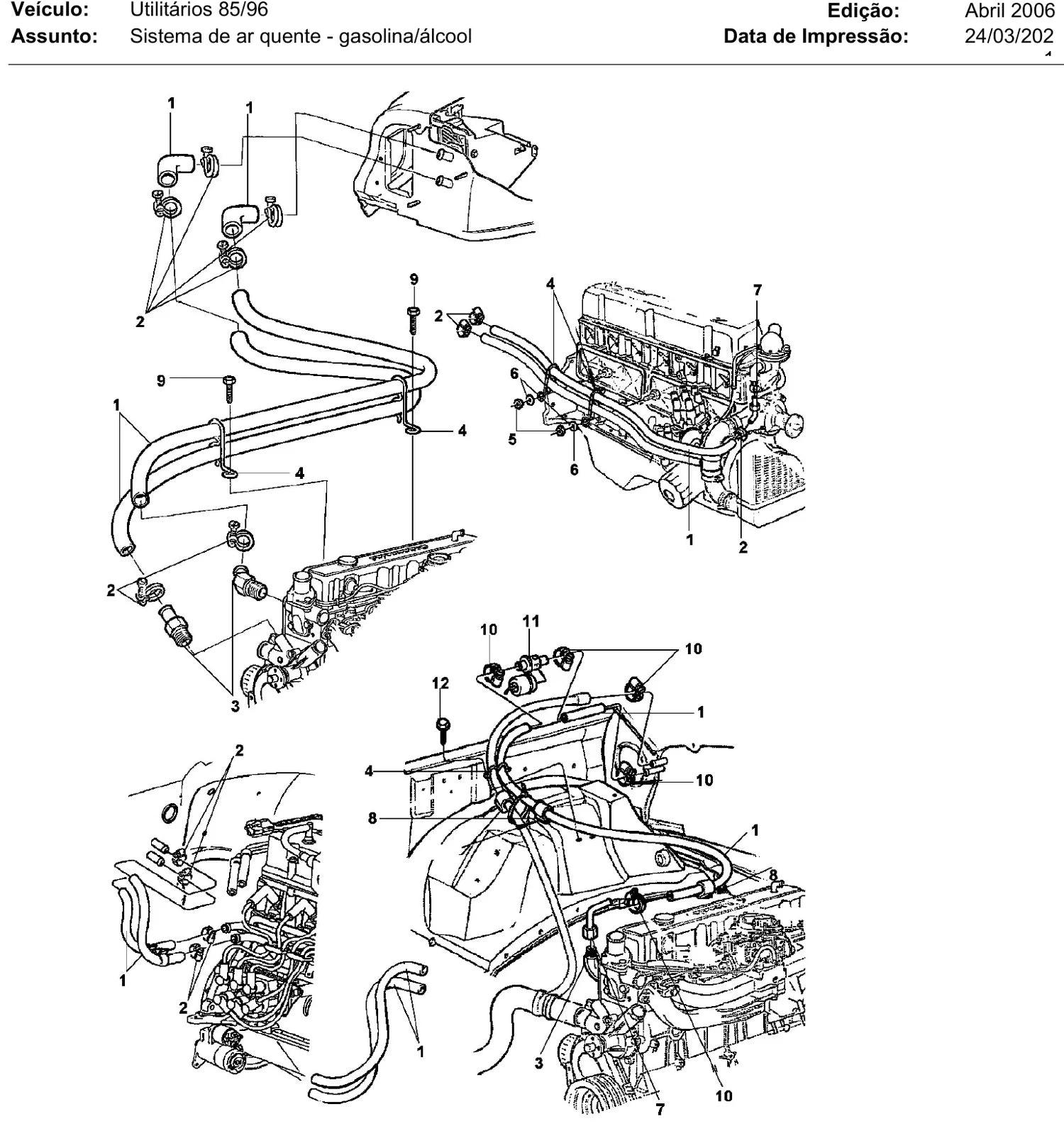Catálogo de Peças Chevrolet A20, C20, D20, D40, Bonanza e Veraneio (1985-1996) — vista explodida 1 (pág. 518 do PDF)
