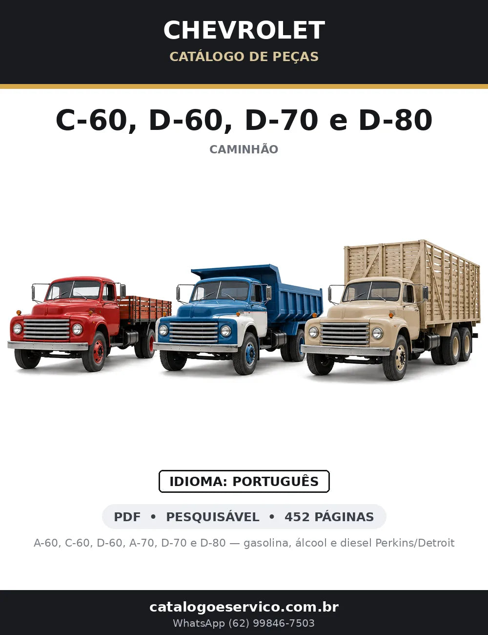 Catálogo de Peças Caminhões Chevrolet C-60, D-60, D-70 e D-80 1964-1984 — capa