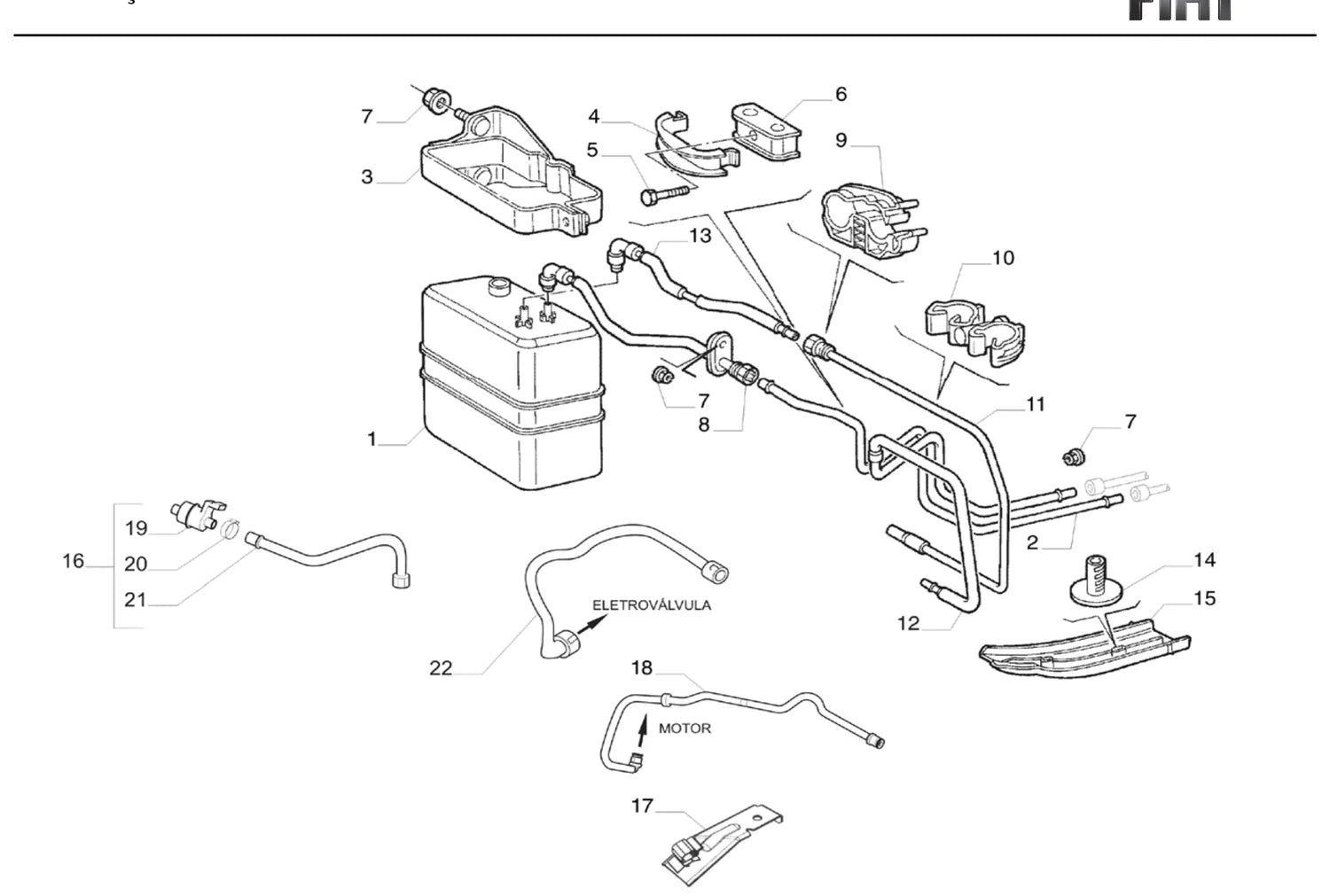 Catálogo de Peças Fiat Doblò Adventure 1.8 Flex (2006-2008) — vista explodida 2 (pág. 32 do PDF)