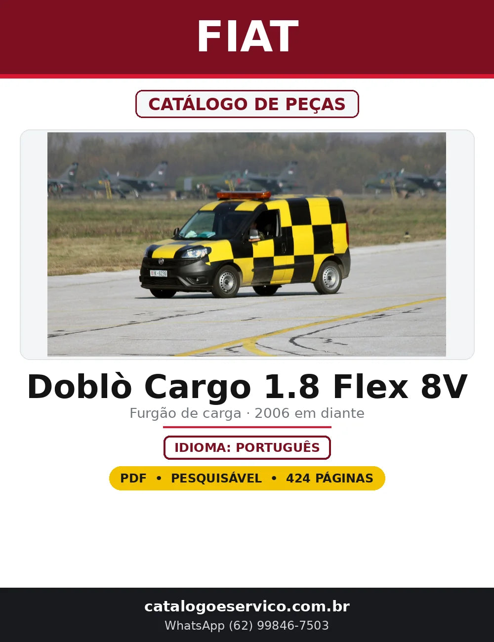 Capa do Catálogo de Peças Fiat Doblò Cargo 1.8 Flex 8V em PDF com 424 páginas