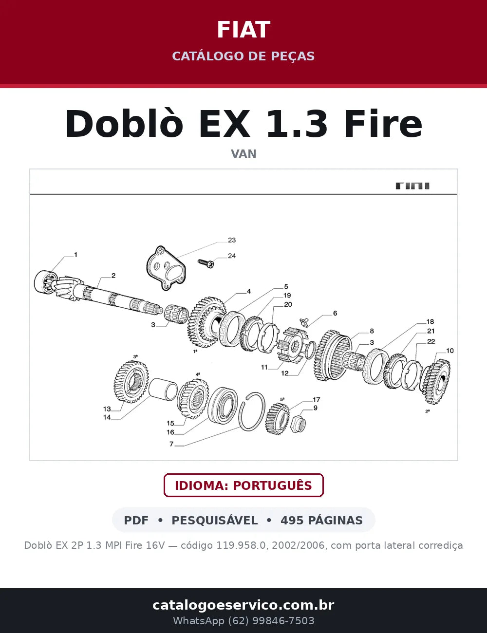 Catálogo de Peças Fiat Doblò EX 1.3 Fire 16V (2002-2006) — capa