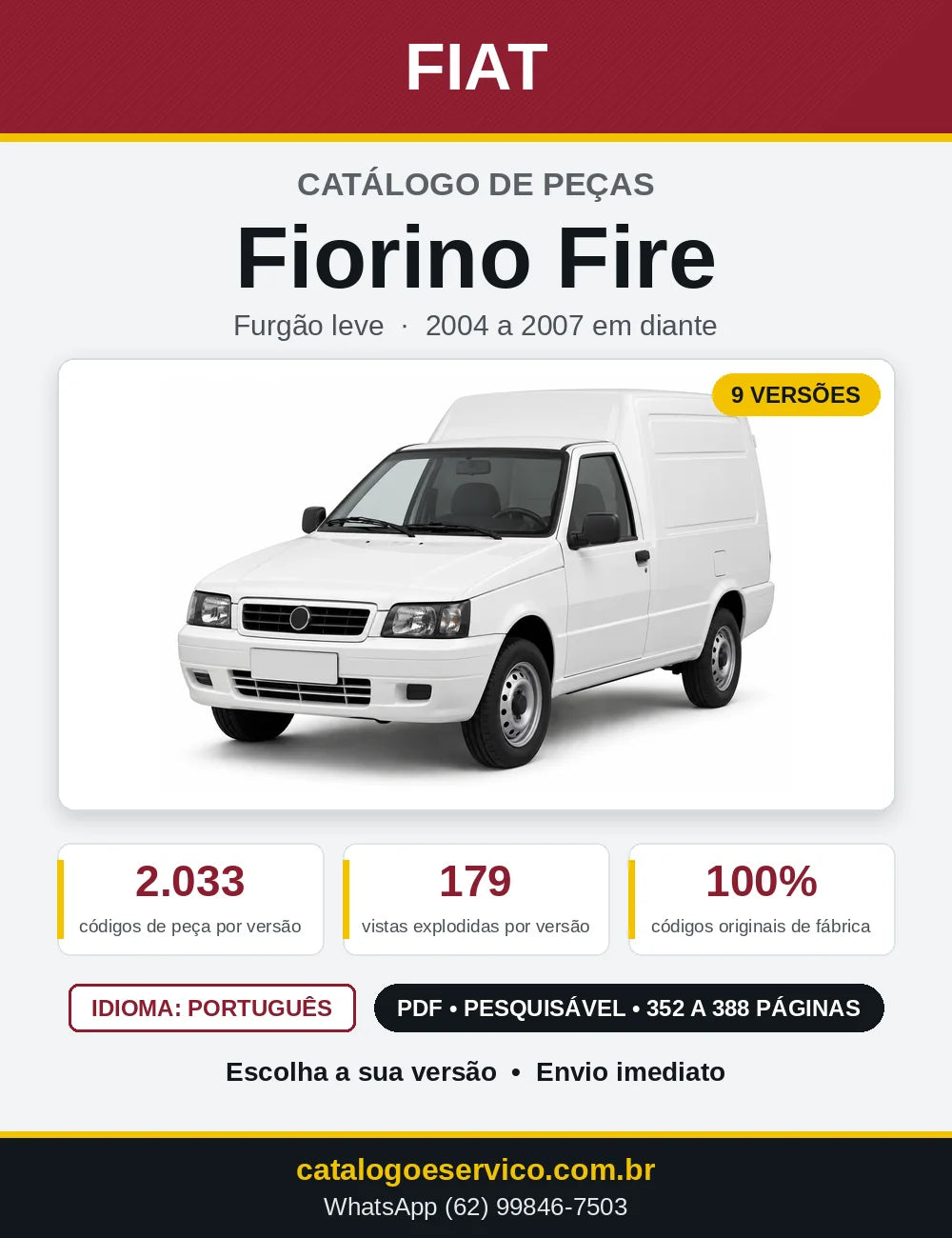 Capa do Catálogo de Peças Fiat Fiorino Fire 2004 em diante