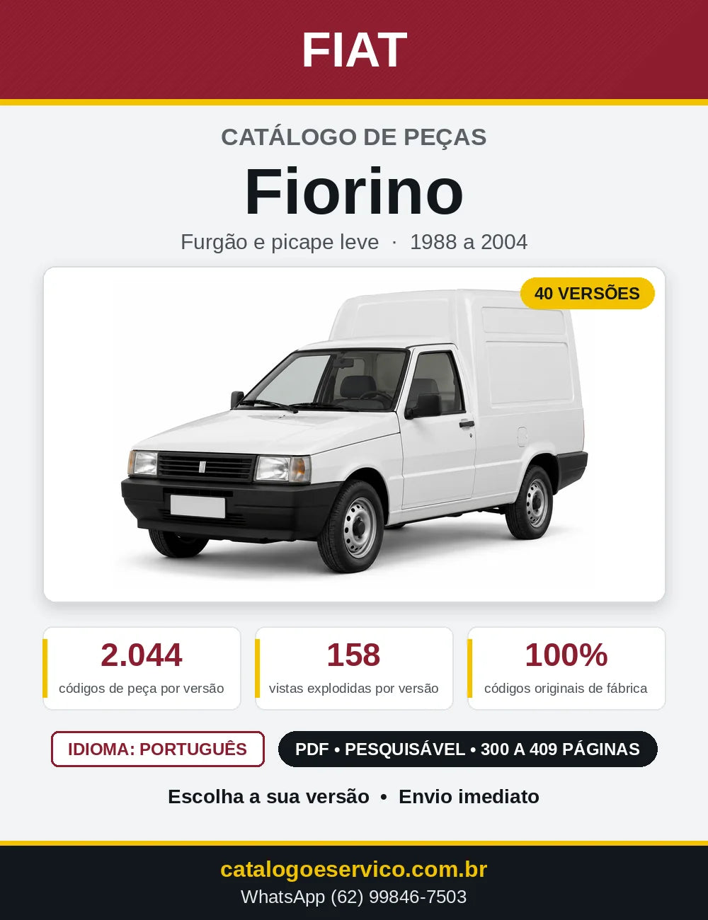 Capa do Catálogo de Peças Fiat Fiorino 1988 a 2004