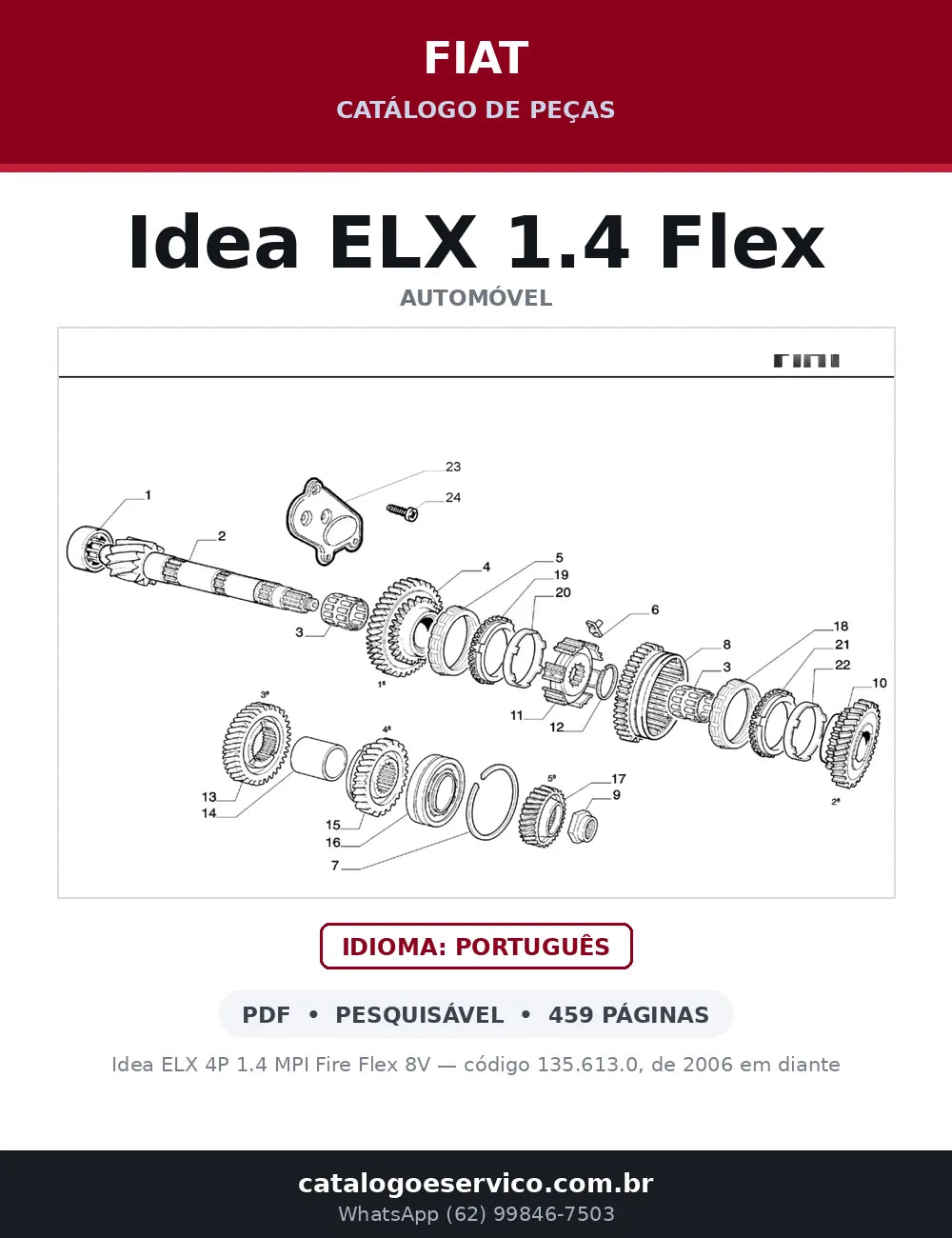 Catálogo de Peças Fiat Idea ELX 1.4 8V Flex (2006-2008) — capa