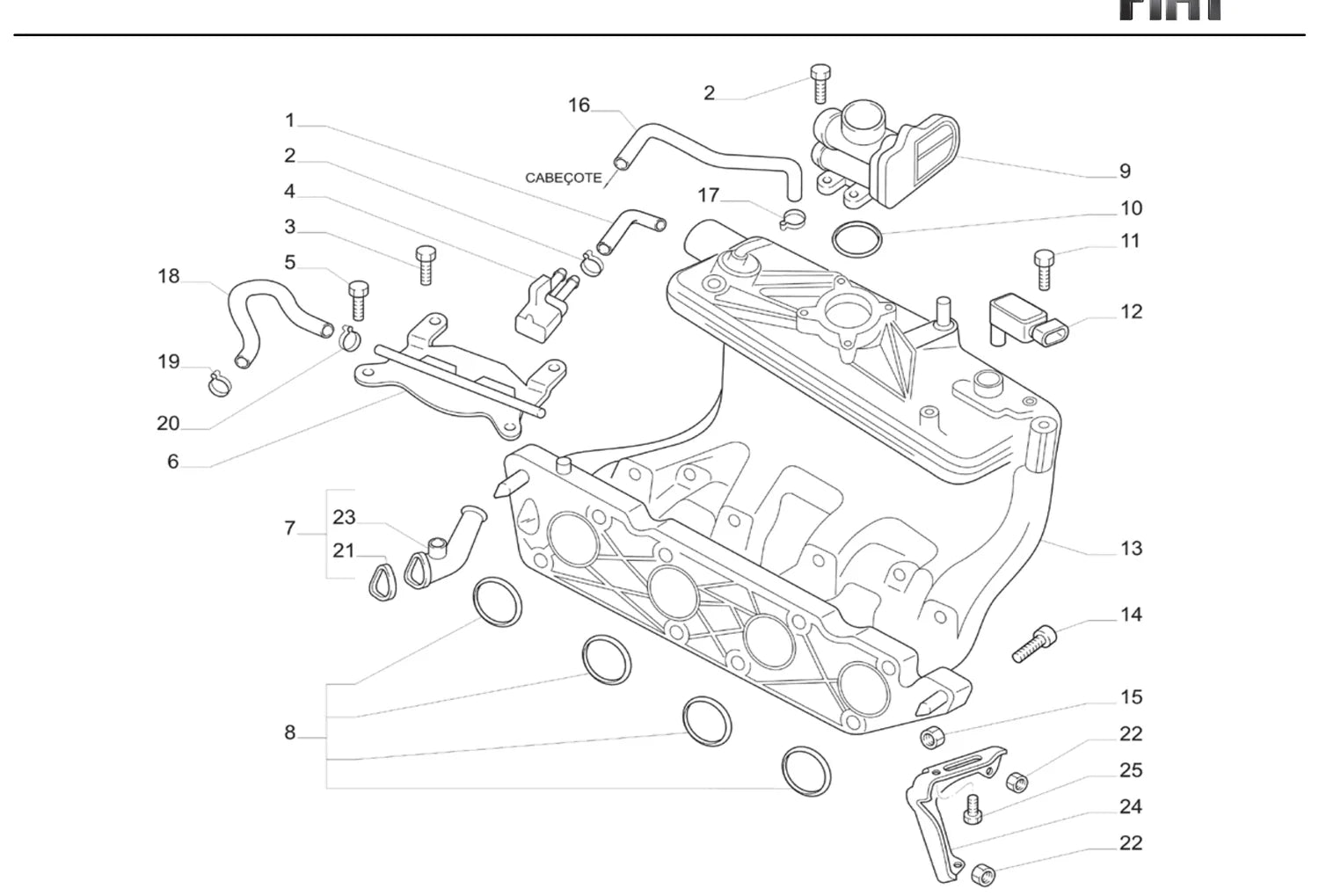 Catálogo de Peças Fiat Idea HLX 1.8 8V Flex (2006-2008) — vista explodida 3 (pág. 48 do PDF)